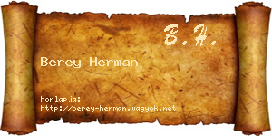Berey Herman névjegykártya